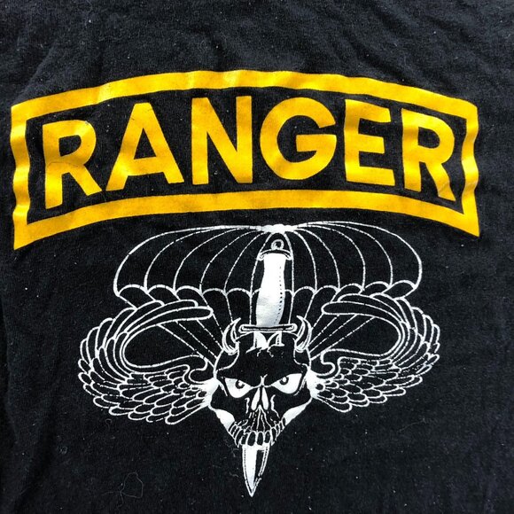 Soffe Athletic Mens Ranger T-Shirt Large Vintage single Stitch Black Ranger - Picture 7 of 10